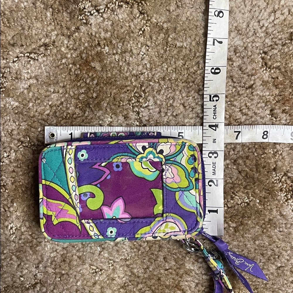 Vera Bradley Purple ID Holder Wallet Wristlet - Picture 2 of 6
